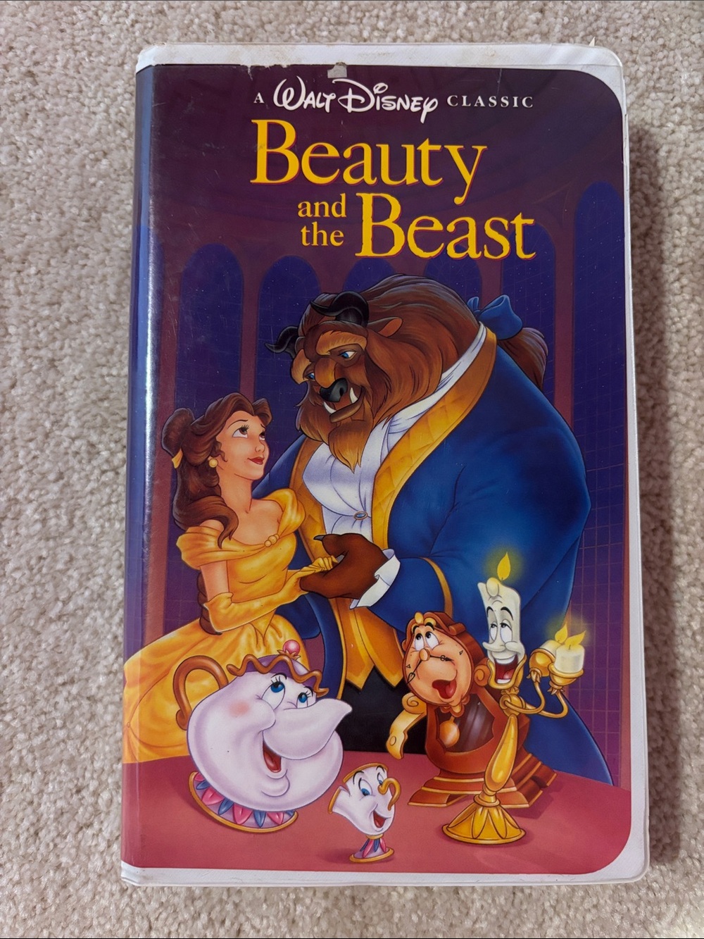 Walt Disney Beauty and the Beast VHS - Purple & Yellow Cover